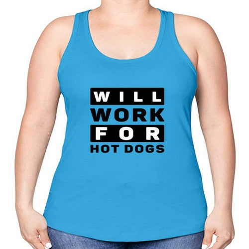 Will Work For Style 1# - dogs -Racerback Tank