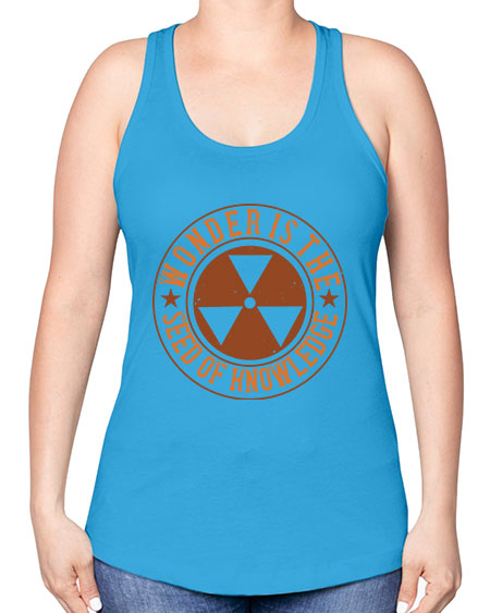 Wonder is the seed of knowledge 296# - general science -Racerback Tank