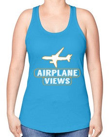 airplane views  5# - airplane -Racerback Tank