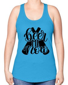 beer me now 657# - beer -Racerback Tank