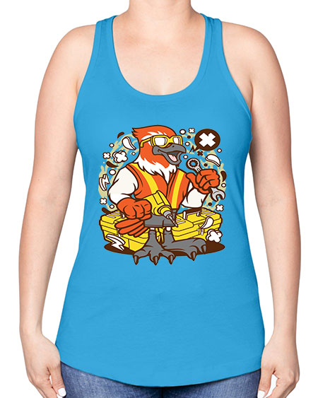 bird mechanic worker 21# - birds -Racerback Tank