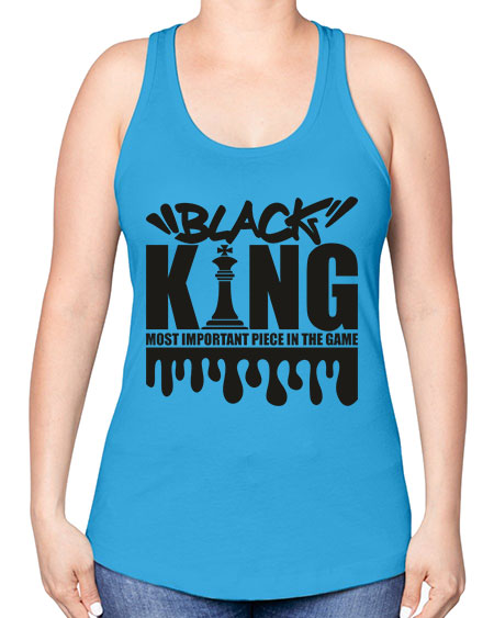 black king 214# - black words and phrases -Racerback Tank