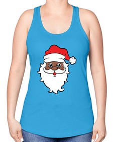 black santa 25# - black boys or men -Racerback Tank