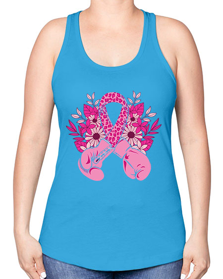 boxing gloves breast cancer - breast cancer -Racerback Tank