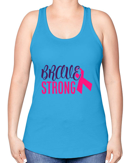 brave strong Style 15# - breast cancer -Racerback Tank