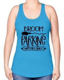 broom parking witches only 46# - witch -Racerback Tank