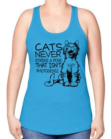 cats never strike a pose that isnt photogenic - cats -Racerback Tank