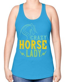 crazy horse lady Style 10# - horse -Racerback Tank