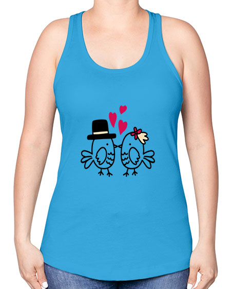 cute little birds 29# - birds -Racerback Tank