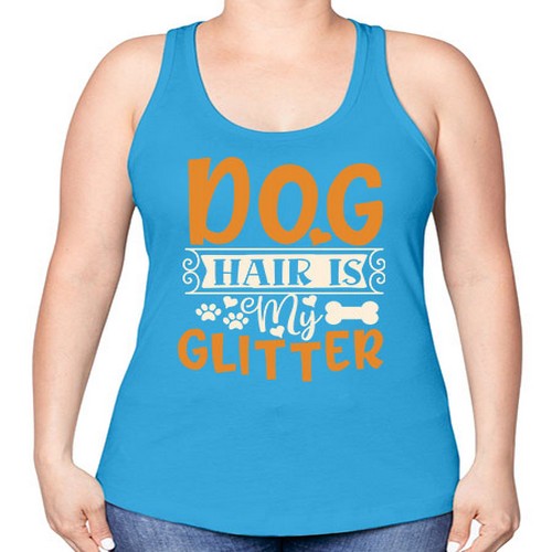 dog hair is my glitter 80# - dogs -Racerback Tank