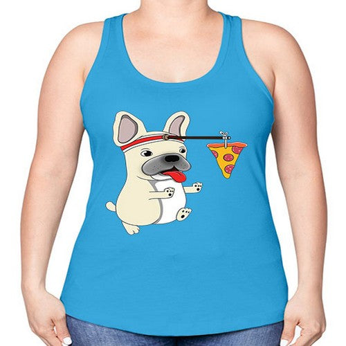 dog pizza funny shirt 90# - dogs -Racerback Tank