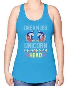 dream big unicorn head 99# - unicorn -Racerback Tank