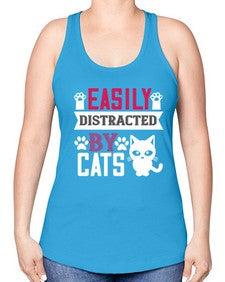 easily distracted by cats Style 47# - cats -Racerback Tank