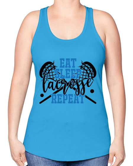 eat sleep lacrosse repeat 15# - lacrosse -Racerback Tank