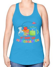 first day of Kindergarten 103# - kindergarten -Racerback Tank