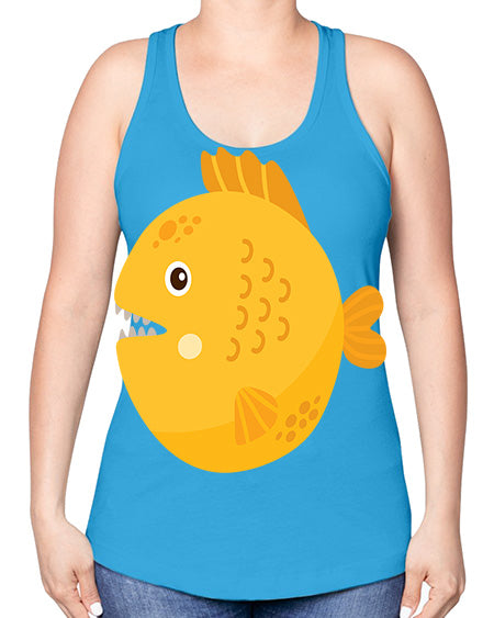 fish 55# - shark-fish -Racerback Tank