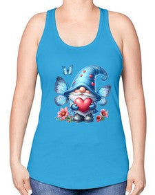 gnome with butterfly 01# - gnome -Racerback Tank
