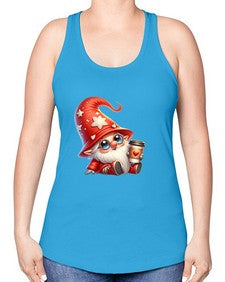 gnome with butterfly 04# - gnome -Racerback Tank