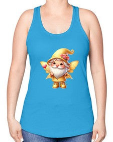gnome with butterfly 05# - gnome -Racerback Tank
