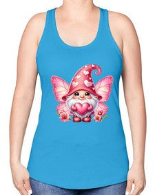 gnome with butterfly 08# - gnome -Racerback Tank