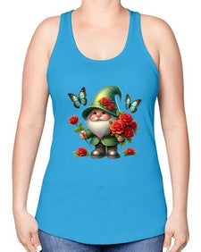 gnome with butterfly 11# - gnome -Racerback Tank