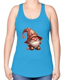 gnome with butterfly 15# - gnome -Racerback Tank
