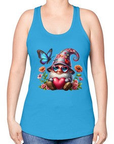 gnome with butterfly 17# - gnome -Racerback Tank