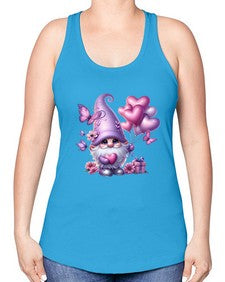 gnome with butterfly 19# - gnome -Racerback Tank