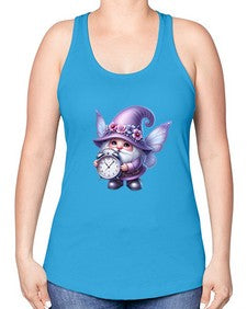 gnome with butterfly 23# - gnome -Racerback Tank