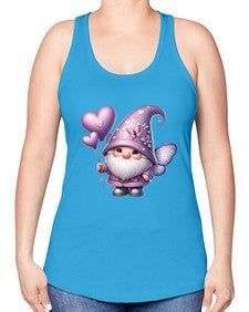 gnome with butterfly 25# - gnome -Racerback Tank
