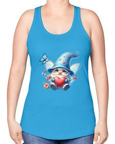gnome with butterfly 28# - gnome -Racerback Tank