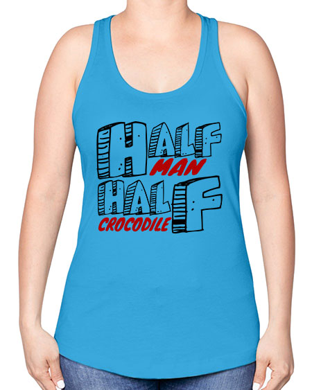 half man half crocodile - alligator -Racerback Tank