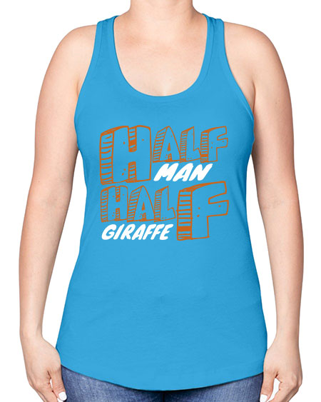 half man half giraffe - giraffee -Racerback Tank
