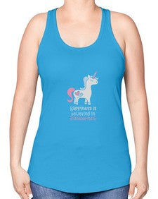 happiness is believing in unicorns 158# - unicorn -Racerback Tank
