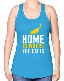 home is where the cat is Style 49# - cats -Racerback Tank
