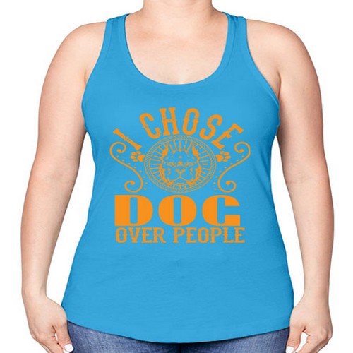i chose dog over peole 160# - dogs -Racerback Tank