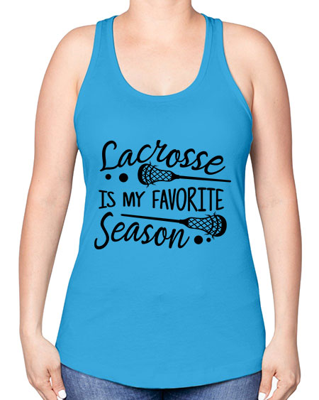 lacrosse is my favorite season 14# - lacrosse -Racerback Tank