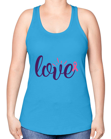 love Style 7# - breast cancer -Racerback Tank