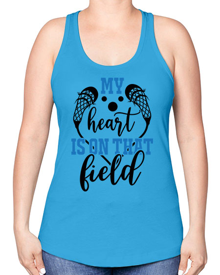 my heart is on that field 13# - lacrosse -Racerback Tank