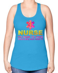 nurse i am here to 1157# - nurse -Racerback Tank