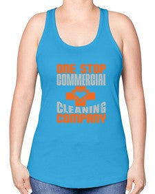 one stop commercial cleaning company Style 332# - cleaner -Racerback Tank