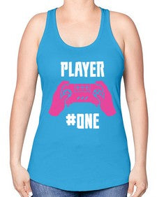 player one 147# - video games -Racerback Tank