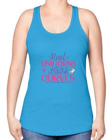 real unicorns have curves 372# - unicorn -Racerback Tank