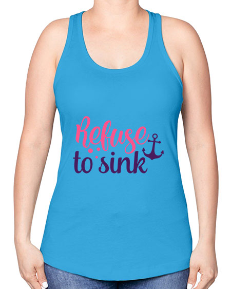 refuse to sink Style 4# - breast cancer -Racerback Tank