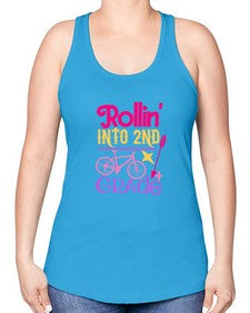 rollin into second grade 783# - second grade -Racerback Tank