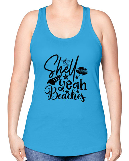 shell yeah beaches Style 75# - summer -Racerback Tank