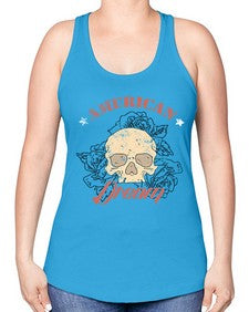 skullrose 1070# - skull and bones -Racerback Tank