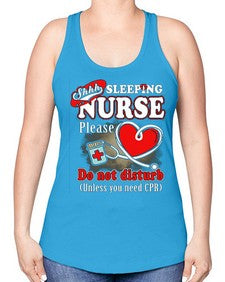 sleeping nurse 1402# - nurse -Racerback Tank