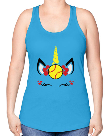 softball unicorn 398# - softball -Racerback Tank