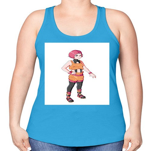 street girl wear orange outfit16# - anime -Racerback Tank